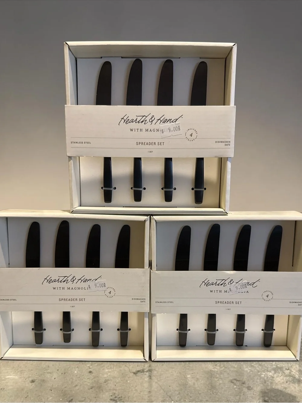 Hearth & Hand Black Stainless Spreaders - 3 sets of 4